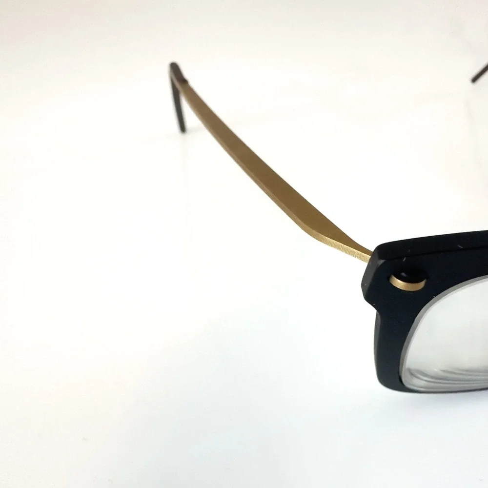 Lindberg Now 6527 Eyeglasses Matte Black Gold Titanium Danish Designer Frames